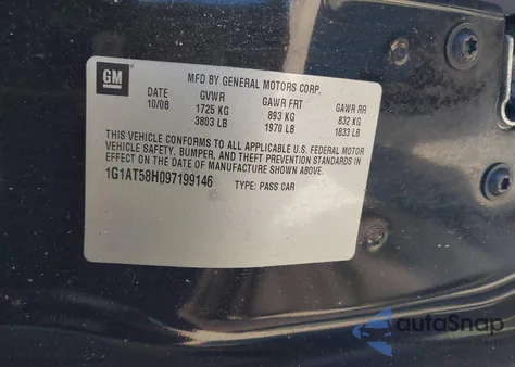 2009 Chevrolet Cobalt Lt from USA, damaged, VIN 1G1AT58H097199146